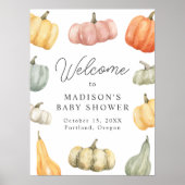 水素朴色カボチャ赤ちゃんシャワーへようこそ ポスター (正面)