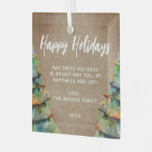 水素朴色クリスマスツリーファミリーホリデー ガラスオーナメント (正面左)