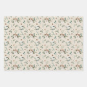 水素朴色クリスマスツリーフローラ ラッピングペーパーシート (正面)