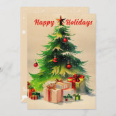 水素朴色クリスマスツリー写真はがき シーズンカード (正面/裏面)