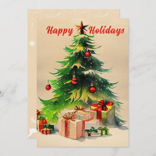 水素朴色クリスマスツリー写真はがき シーズンカード (正面/裏面)