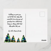 水素朴色クリスマスツリー雪の結晶金ゴールド 箔シーズンポストカード (裏面)