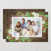 水素朴色クリスマスホリーすてきフローラ 招待状 (正面/裏面)