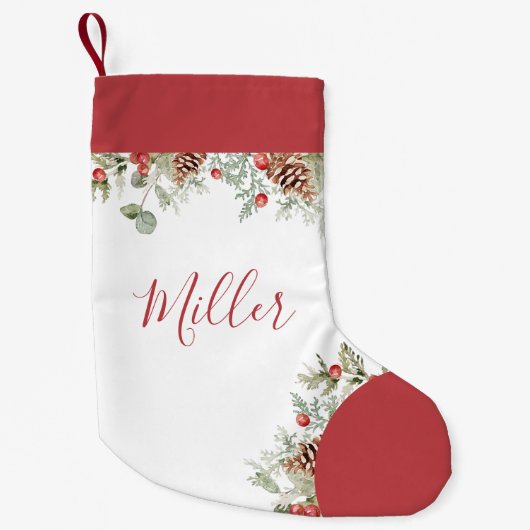 水素朴色クリスマスボタニック スモールクリスマスストッキング (正面)