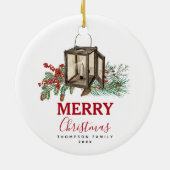 水素朴色クリスマスランタンパインベリー セラミックオーナメント (裏面)