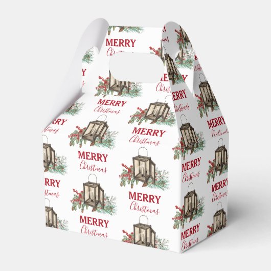 水素朴色クリスマスランタンパインベリー フェイバーボックス (正面サイド)