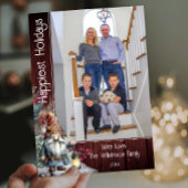 水素朴色クリスマス格言 – 赤い写真 シーズンカード