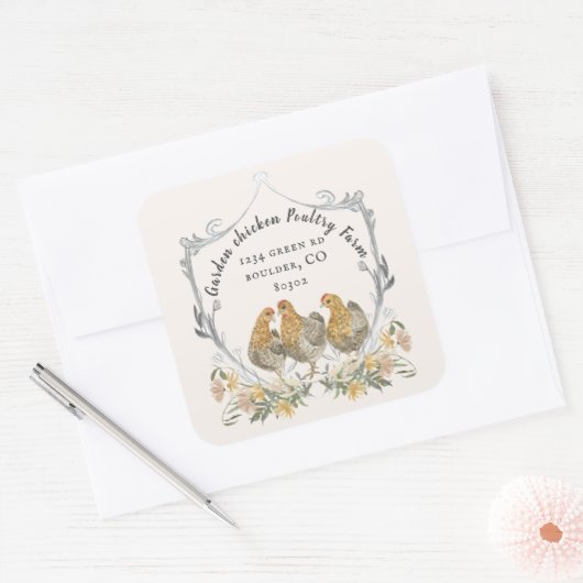 水素朴色クレストファームハウスビジネスカードSQ スクエアシール (封筒)