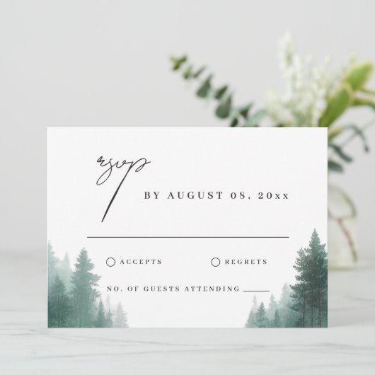 水素朴色グリーンフォレストデスティーション結婚ズ カード (スタンド正面)