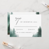 水素朴色グリーンフォレストデスティーション結婚ズ カード (正面/裏面インサイチュ)