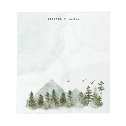 水素朴色グリーンフォレパーソナライズされたスト ノートパッド (正面)