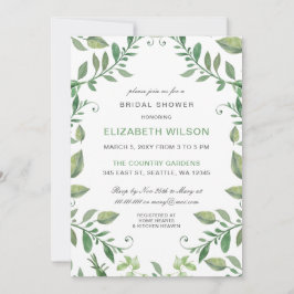 水素朴色グリーンブライダルシャワー 招待状