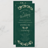 水素朴色グリーンリーエレガントエメ結婚ラルド プログラム (正面/裏面)