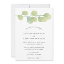 水素朴色グリーン結婚式招待状
