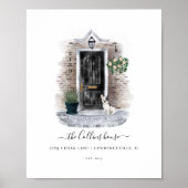 水素朴色グレーレンガ&ブラックドアブルドッグ ポスター (正面)