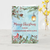 水素朴色ゴッドマザーメリークリスマス カード (黄色い花)