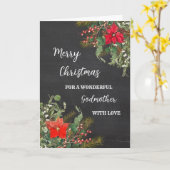 水素朴色ゴッドマザーメリークリスマス カード (黄色い花)