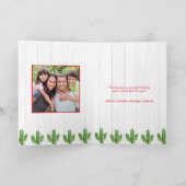 水素朴色サボテンのクリスマスホリデーフォト シーズンカード (内部)