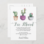 水素朴色サボテンポット移動 案内ポストカード (正面/裏面)