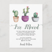 水素朴色サボテンポット移動 案内ポストカード (正面)