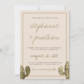 水素朴色サボテン結婚式招待状 招待状 (正面)