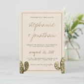 水素朴色サボテン結婚式招待状 招待状 (スタンド正面)