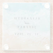 水素朴色サマーシービーチ結婚式 ガラスコースター (裏面)