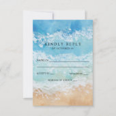 水素朴色サマーシービーチ結婚式 出欠カード (正面)