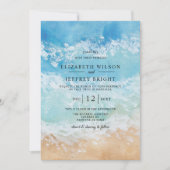 水素朴色サマーシービーチ結婚式 招待状 (正面)