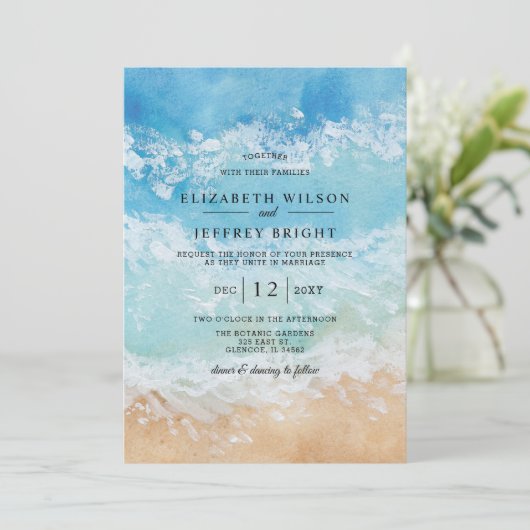 水素朴色サマーシービーチ結婚式 招待状 (スタンド正面)