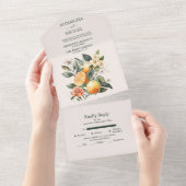 水素朴色シトラス結婚ズ オールインワン招待状 (貼ってはがせる)