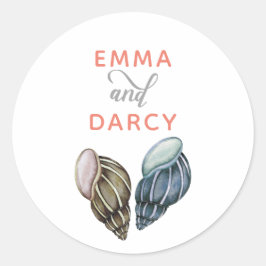 水素朴色シーズヘルスヒトデビーチ結婚式 ラウンドシール