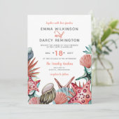 水素朴色シーズヘルスヒトデビーチ結婚式 招待状 (スタンド正面)