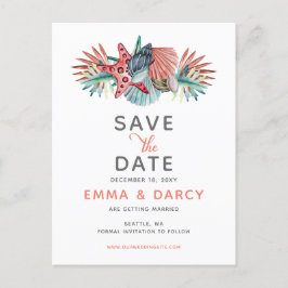 水素朴色シーズヘルスヒトデビーチ結婚式 案内ポストカード