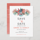 水素朴色シーズヘルスヒトデビーチ結婚式 案内ポストカード (正面/裏面)