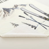 水素朴色スキー雪の木の山冬 シェルパブランケット (3/4)