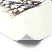 水素朴色スキー雪の木の山冬 ポスター (角)