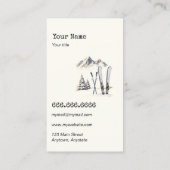 水素朴色スキー雪の木の山冬 名刺 (裏面)