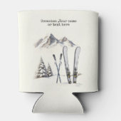 水素朴色スキー雪の木の山冬 缶クーラー (裏面)