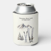 水素朴色スキー雪の木の山冬 缶クーラー (缶裏面)