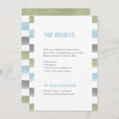 水素朴色ストライプビーチ結婚式詳細 エンクロージャーカード (正面/裏面)