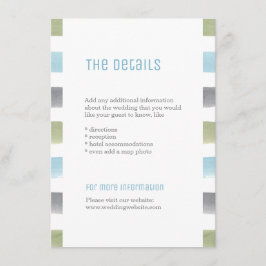 水素朴色ストライプビーチ結婚式詳細 エンクロージャーカード