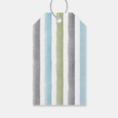水素朴色ストライプ航海のビーチ結婚式 ギフトタグ (裏面)