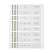 水素朴色ストライプ航海のビーチ結婚式 ラップアラウンドラベル (シート)