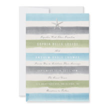 水素朴色ストライプ航海のビーチ結婚式