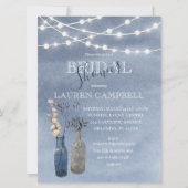 水素朴色ストリングライトブライダルシャワー 招待状 (正面)