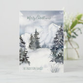 水素朴色スノーマウンテンカントリークリスマス シーズンカード (スタンド正面)