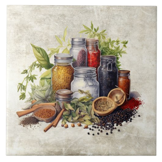 水素朴色スパイスフェイクテクスチャ水の色 タイル (正面)