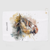 水素朴色スパローカスタム ゴルフタオル (横)