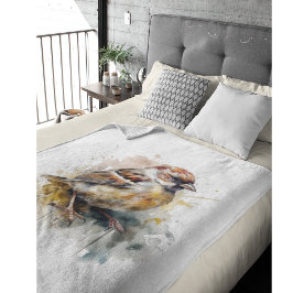 水素朴色スパローカスタム フリースブランケット